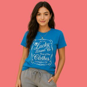 Lucky Brand Blue Graphic Tee Shirt – Women’s Size M
